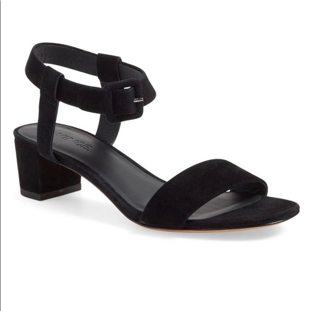 VINCE Rena City Black Suede Sandal IN BOX